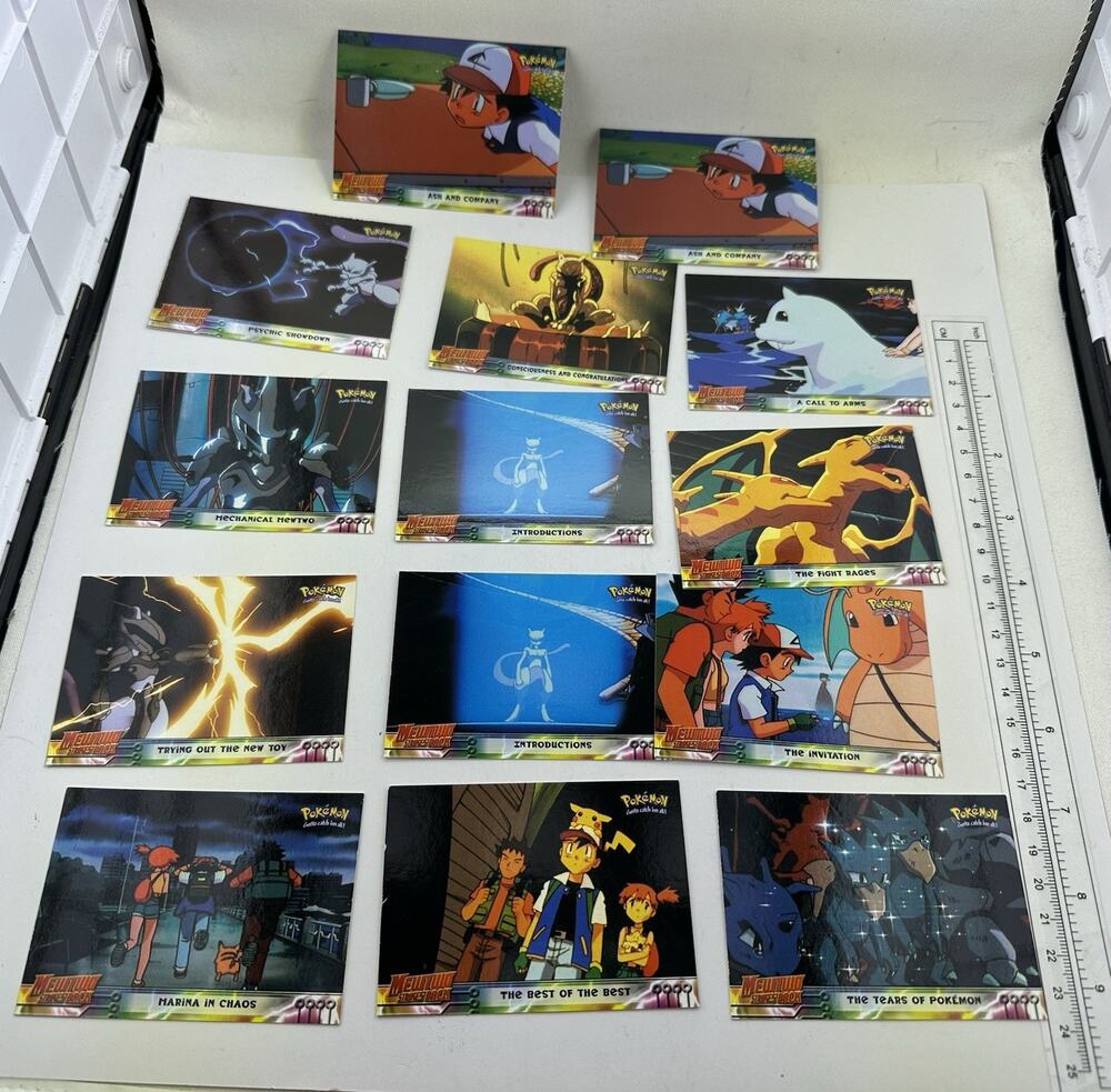 Topps Mewtwo Strikes Back Pokémon 14 Cards Holo Foils Regular Cards LP - MP
